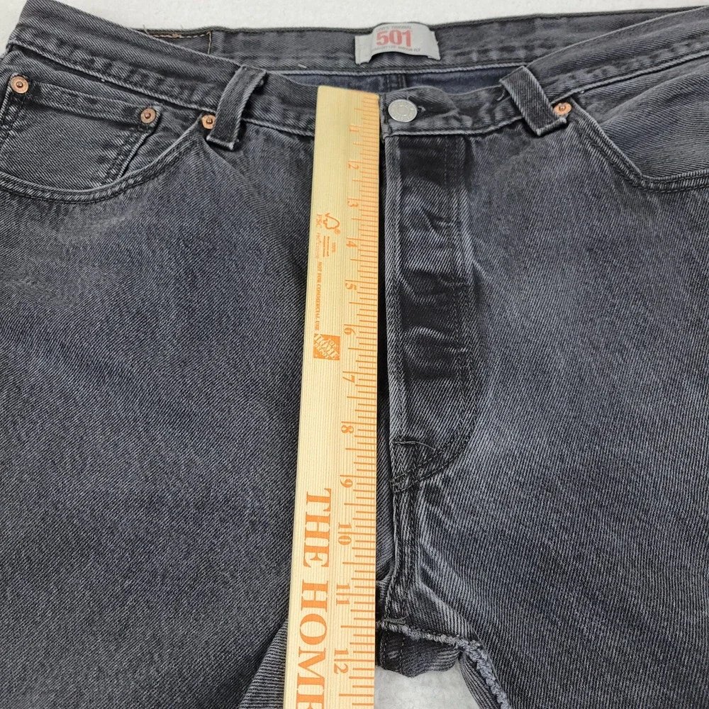 Levis 501XX Straight Leg‎ Jeans Mens 38 x 30 Black Cotton Denim Pants Faded
